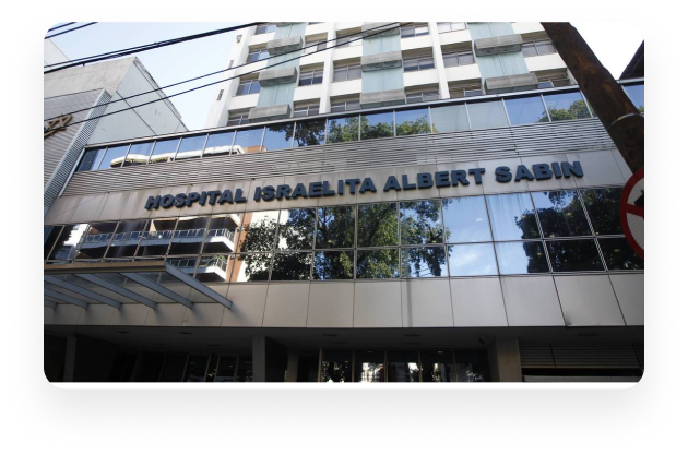 Fachada do Hospital Israelita Albert Sabin no Rio de Janeiro, unidade integrante da rede credenciada da Porto Seguro Saúde