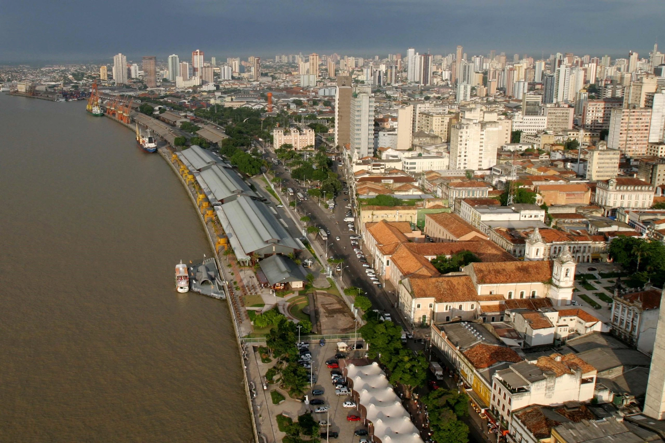 Vista aérea de Belém, capital do Pará, cidade atendida pela rede credenciada da Porto Seguro Saúde